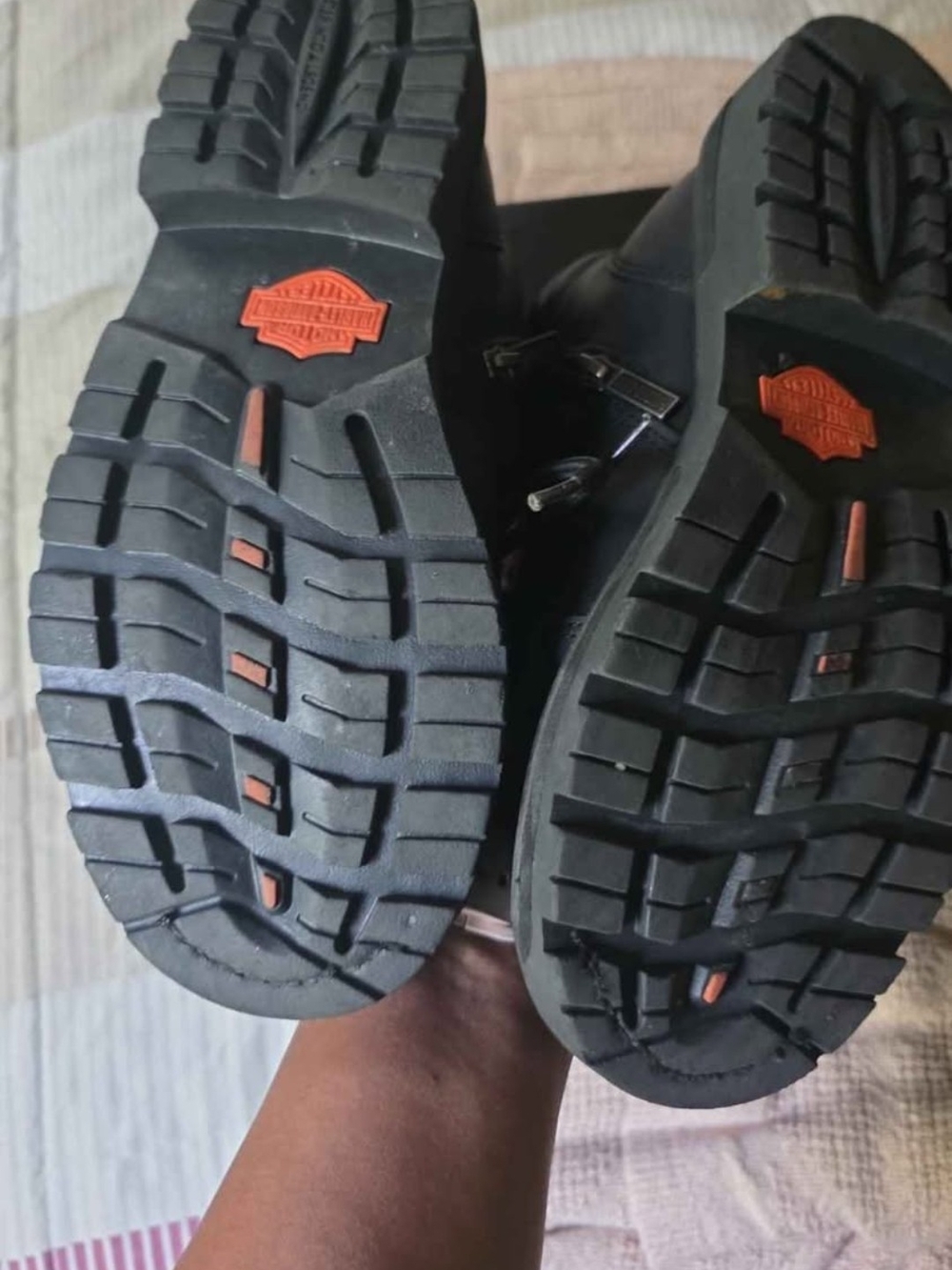 Harley-Davidson Black Leather Lace-Up Motorcycle Boots - Picture 5 of 6